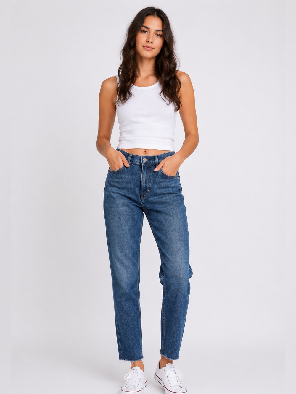Pistola High-Rise Skinny w/ Medium Blue Wash and Raw Edge Hem (Box F) - Picture 5 of 10